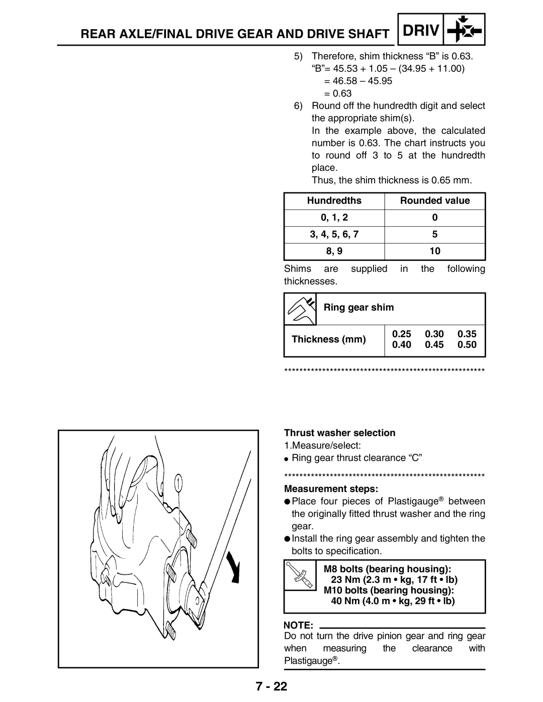 Yamaha LIT-11616-16-02, 5TE-F8197-10 service manual Measure/select Ring gear thrust clearance C 