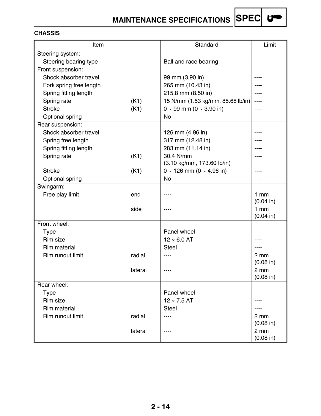 Yamaha 5TE-F8197-10, LIT-11616-16-02 service manual Chassis 