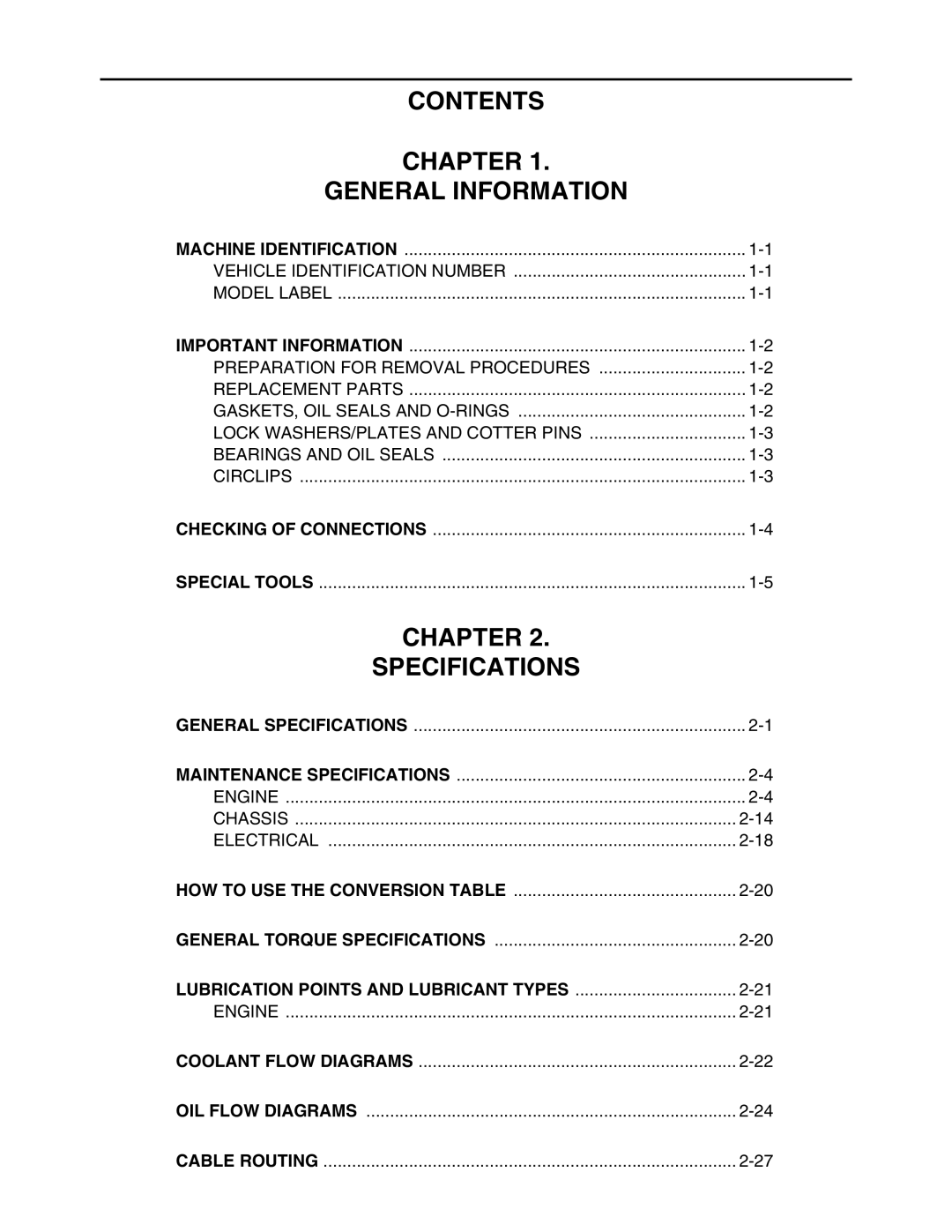 Yamaha 5TE-F8197-10, LIT-11616-16-02 service manual Contents Chapter General Information 