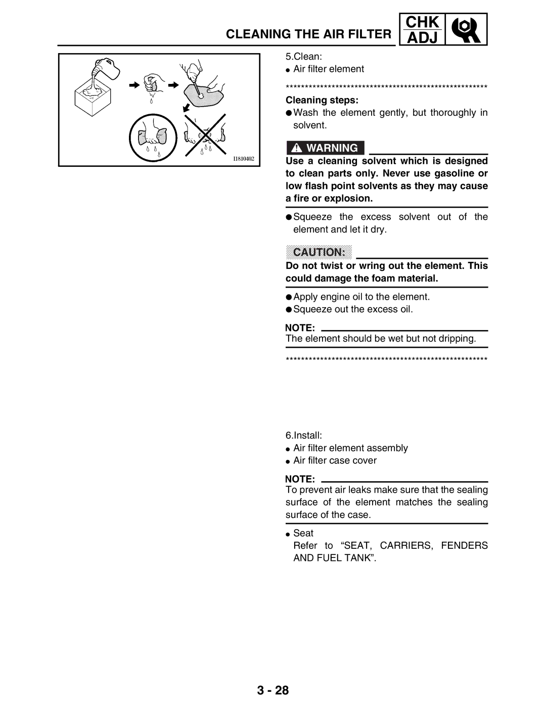 Yamaha 5TE-F8197-10, LIT-11616-16-02 service manual Cleaning steps 