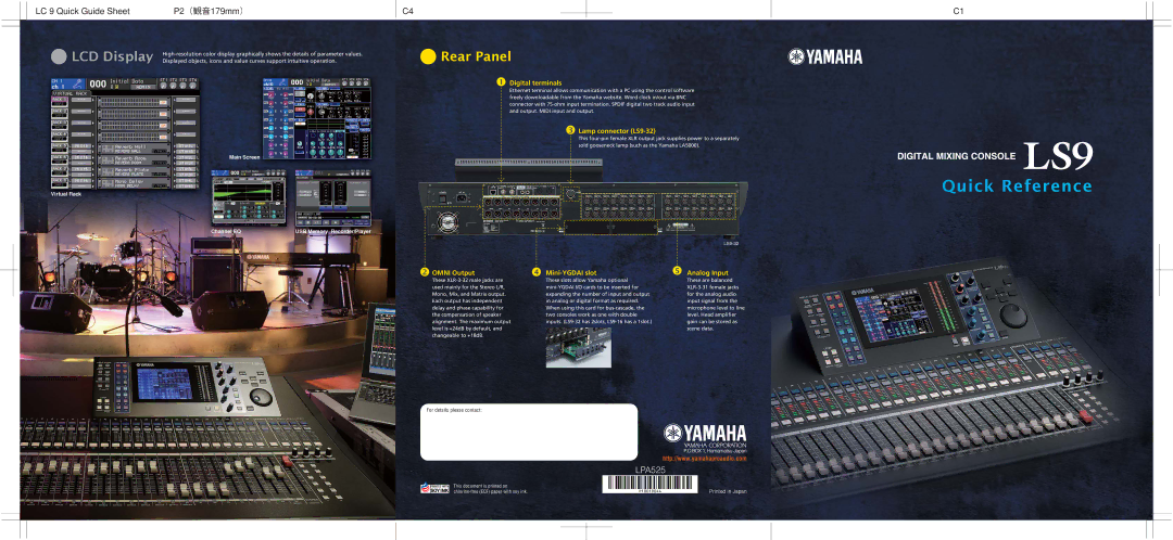 Yamaha LS9 manual Quick Reference 