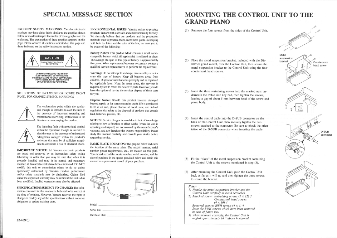 Yamaha Mark II XG Series manual 