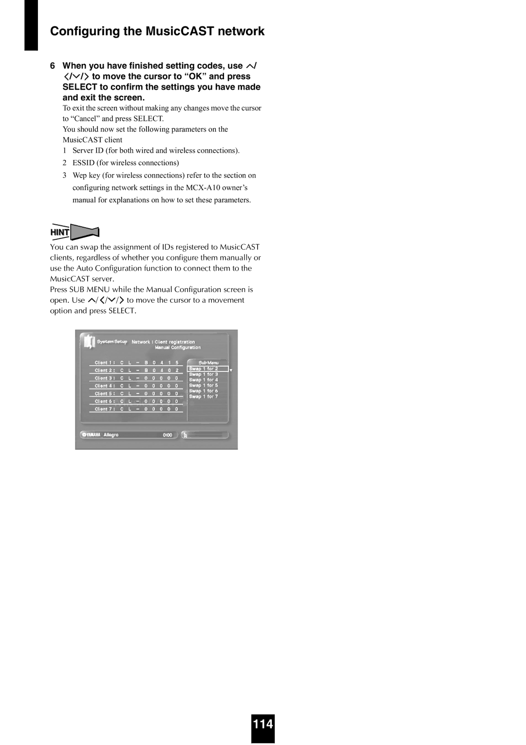 Yamaha mcx-1000 manual 114 