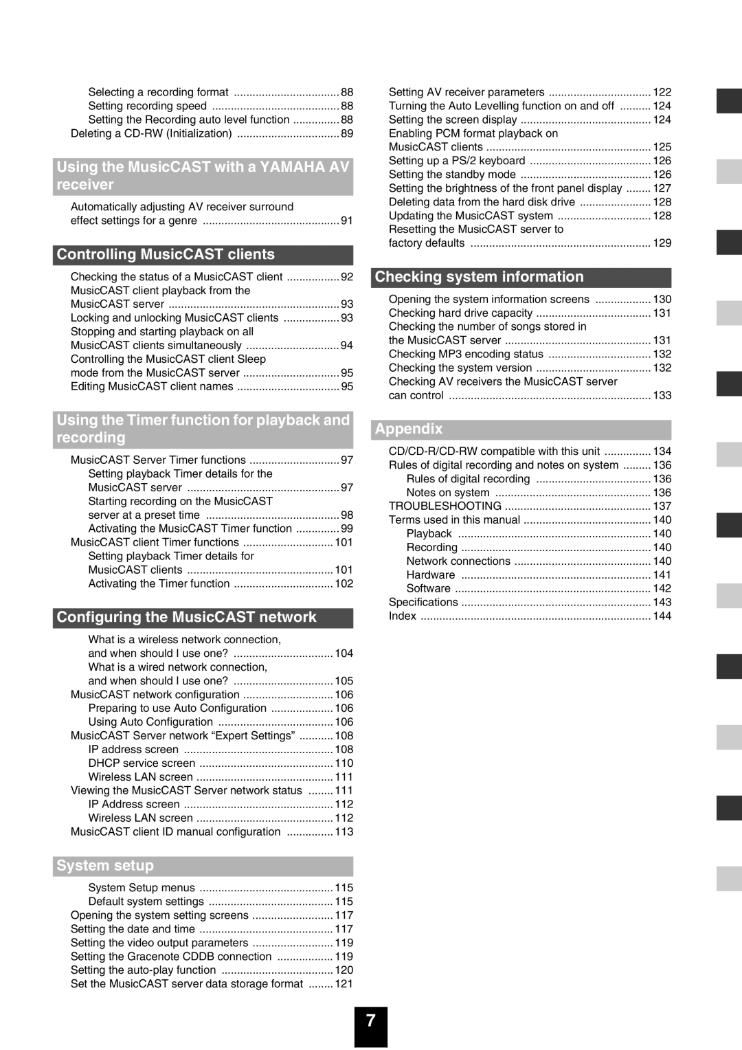 Yamaha mcx-1000 manual Using the MusicCAST with a Yamaha AV receiver 