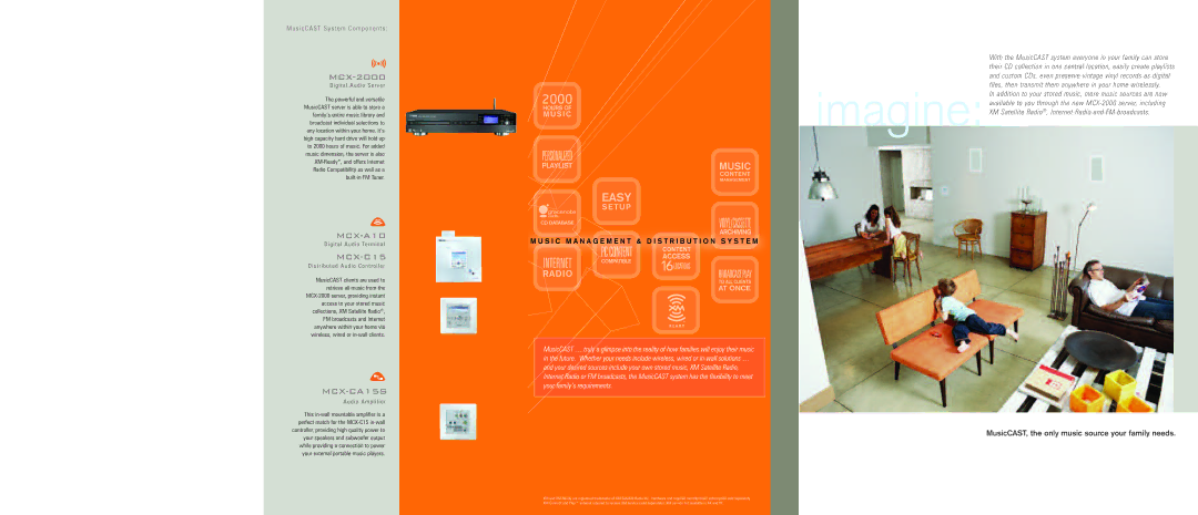 Yamaha MCX-2000 manual MCX-A10, MCX-C15, MCX-CA15S, MusicCAST, the only music source your family needs 