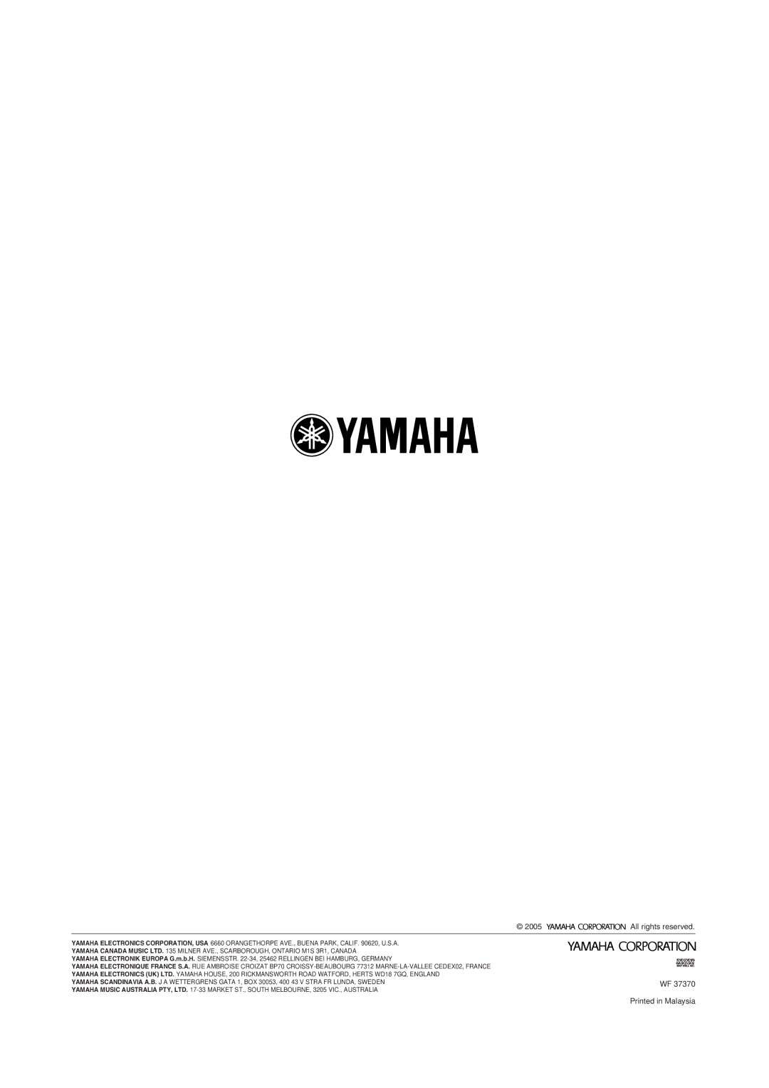 Yamaha MCX-2000 setup guide All rights reserved 