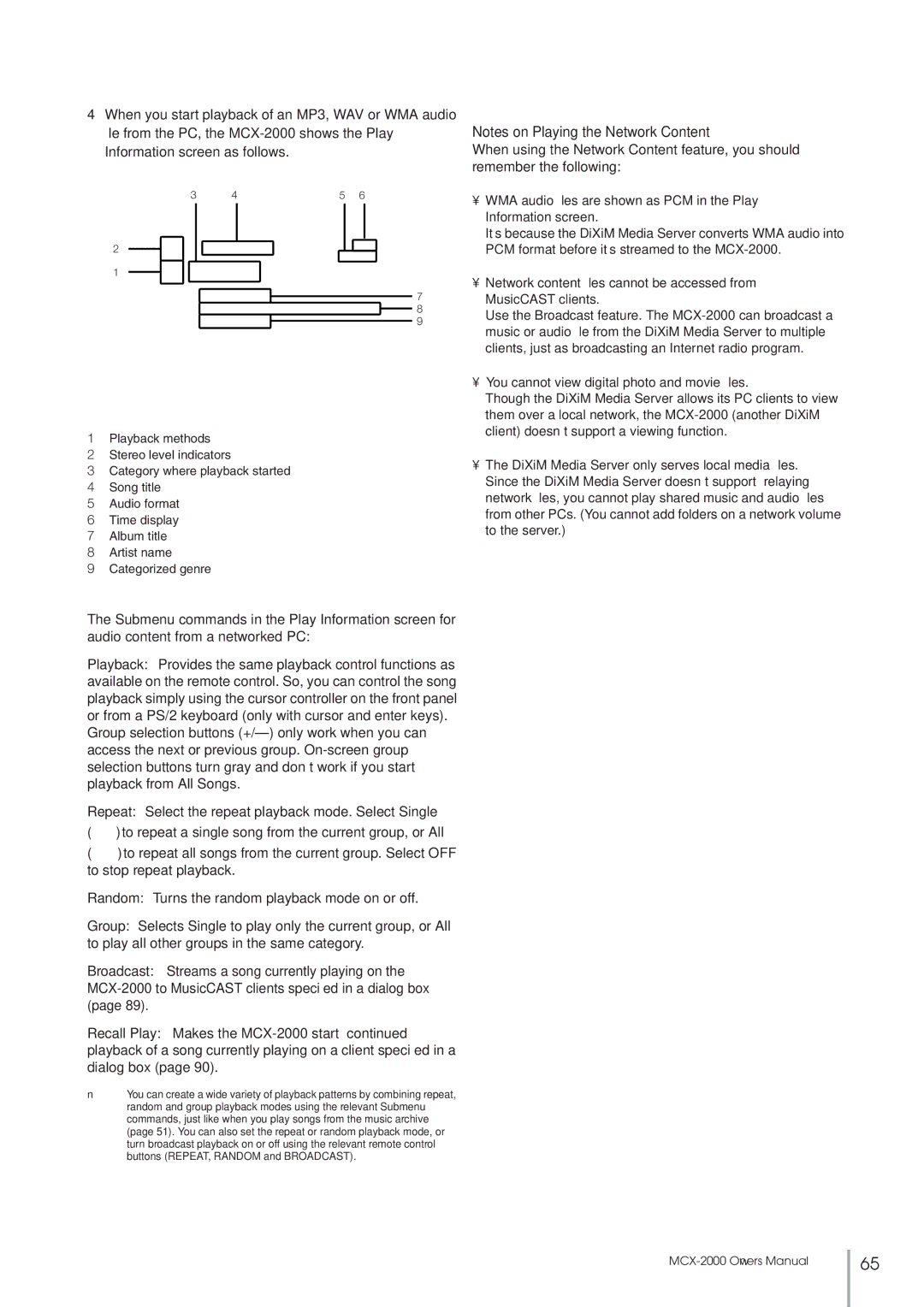 Yamaha MCX-2000 setup guide You cannot view digital photo and movie ﬁles 