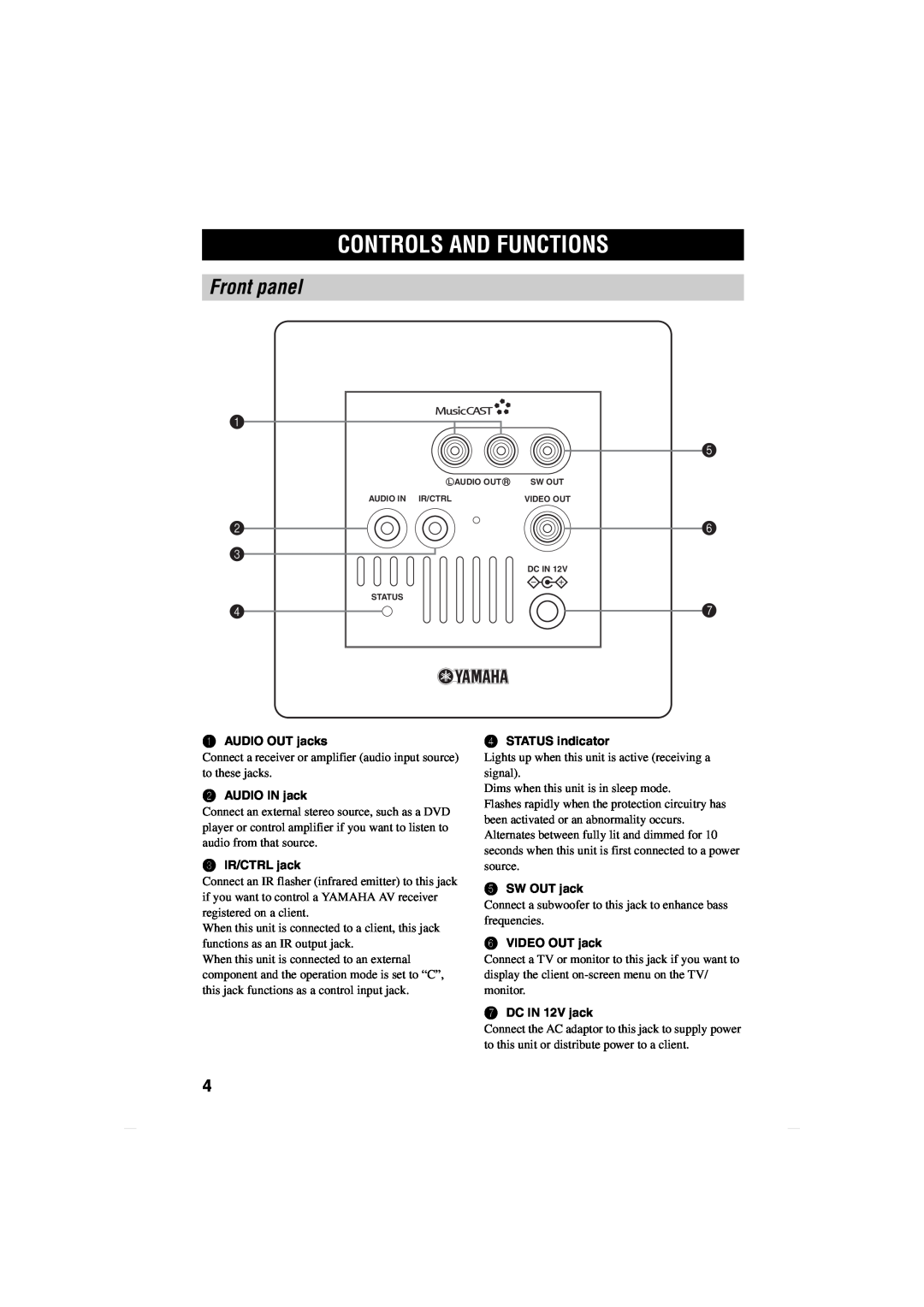 Yamaha MCX-CA15 owner manual Controls And Functions, Front panel 
