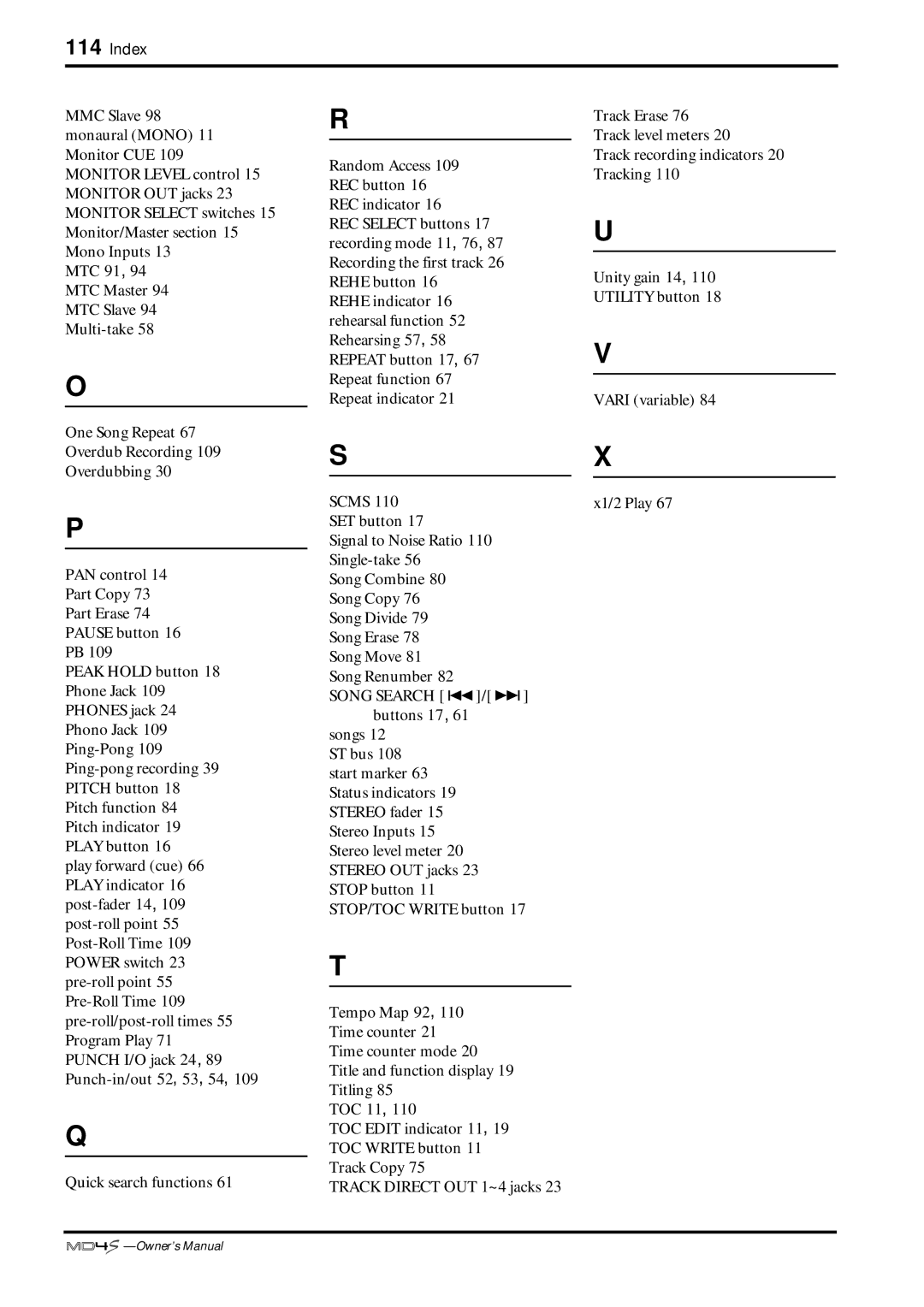 Yamaha MD4S owner manual Song Search 