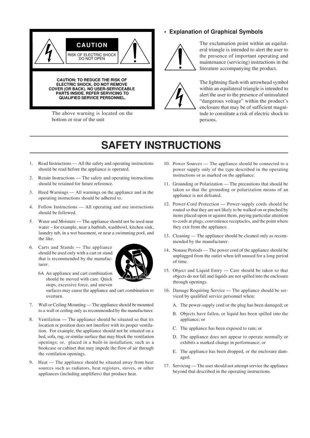 Yamaha MD4S owner manual Safety Instructions 