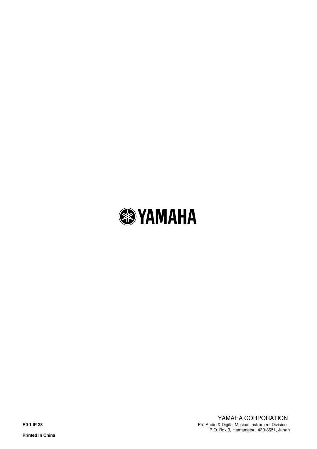 Yamaha MSP3 owner manual Yamaha Corporation 