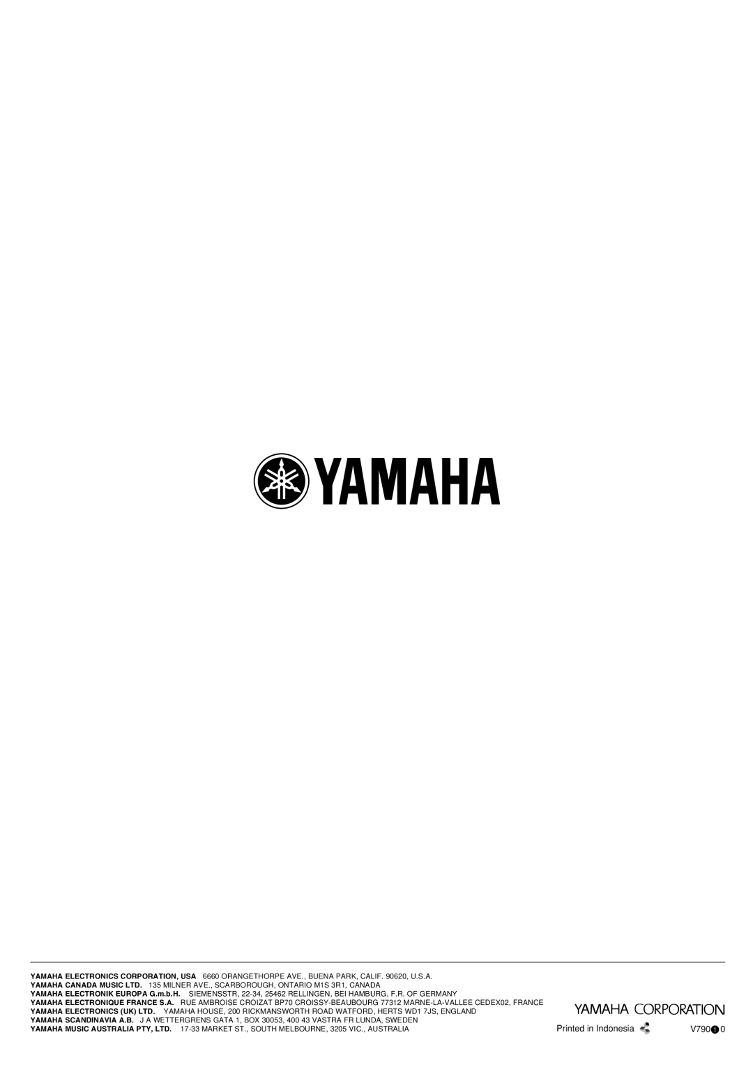 Yamaha NS-8HX owner manual V790190 