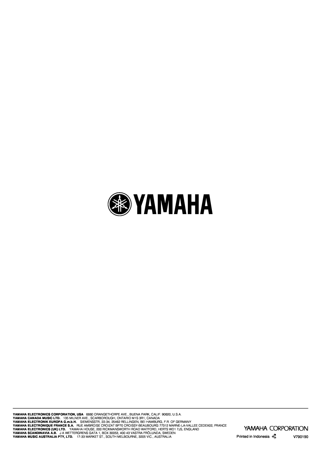 Yamaha NS-8HX owner manual V790190 