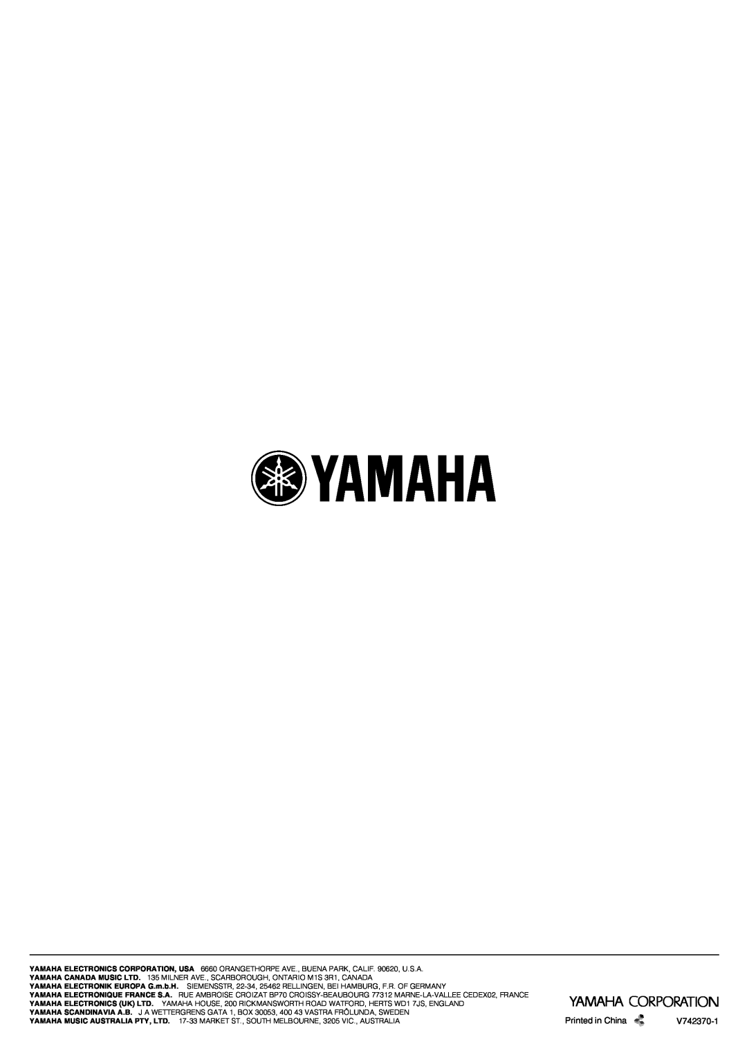 Yamaha NS-P220 owner manual V742370-1 