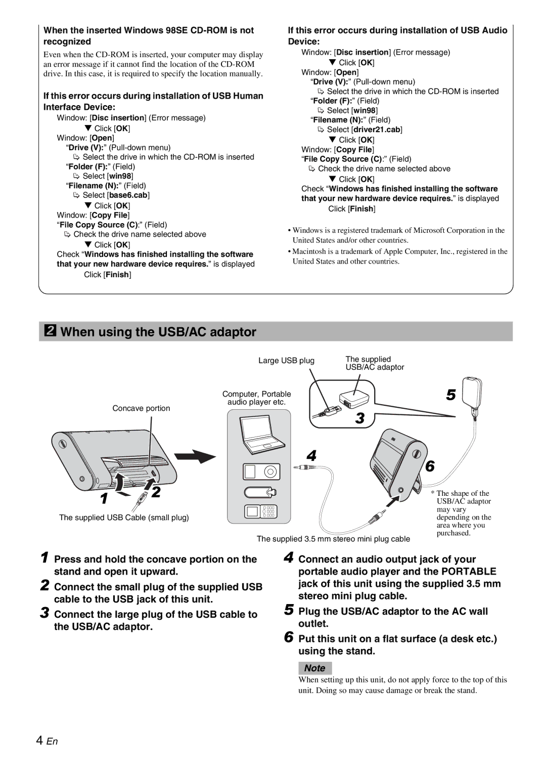 Yamaha NX-U10 When using the USB/AC adaptor, Check the drive name selected above Click OK, Click OK Window Copy File 