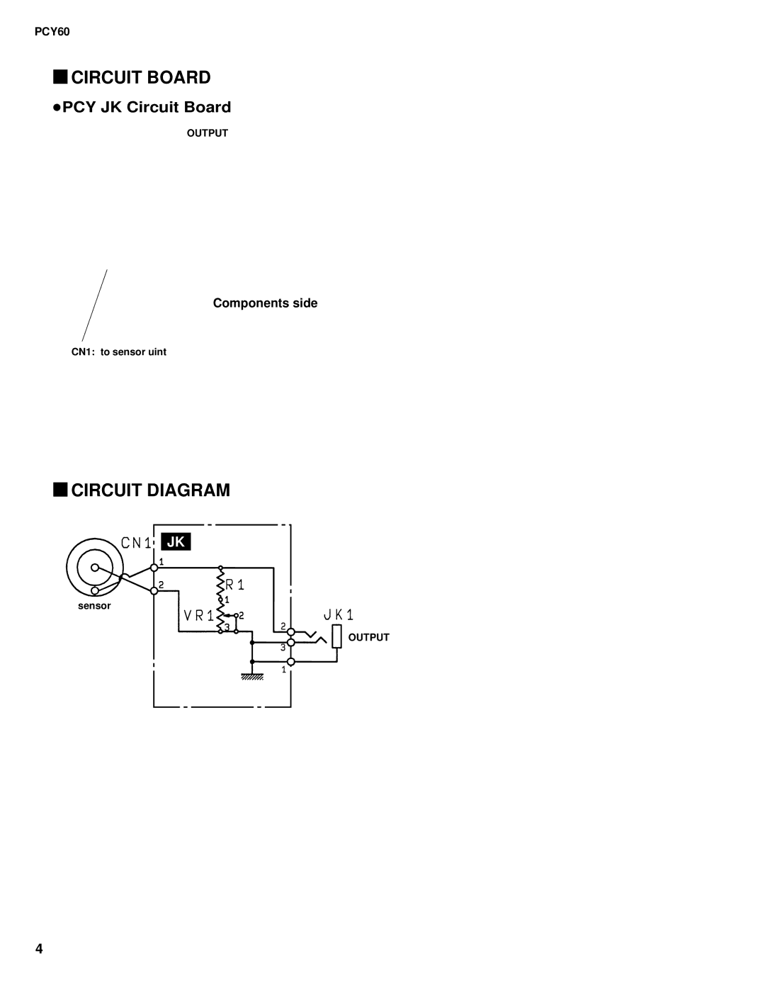 Yamaha PCY60 service manual Circuit Board, Circuit Diagram 