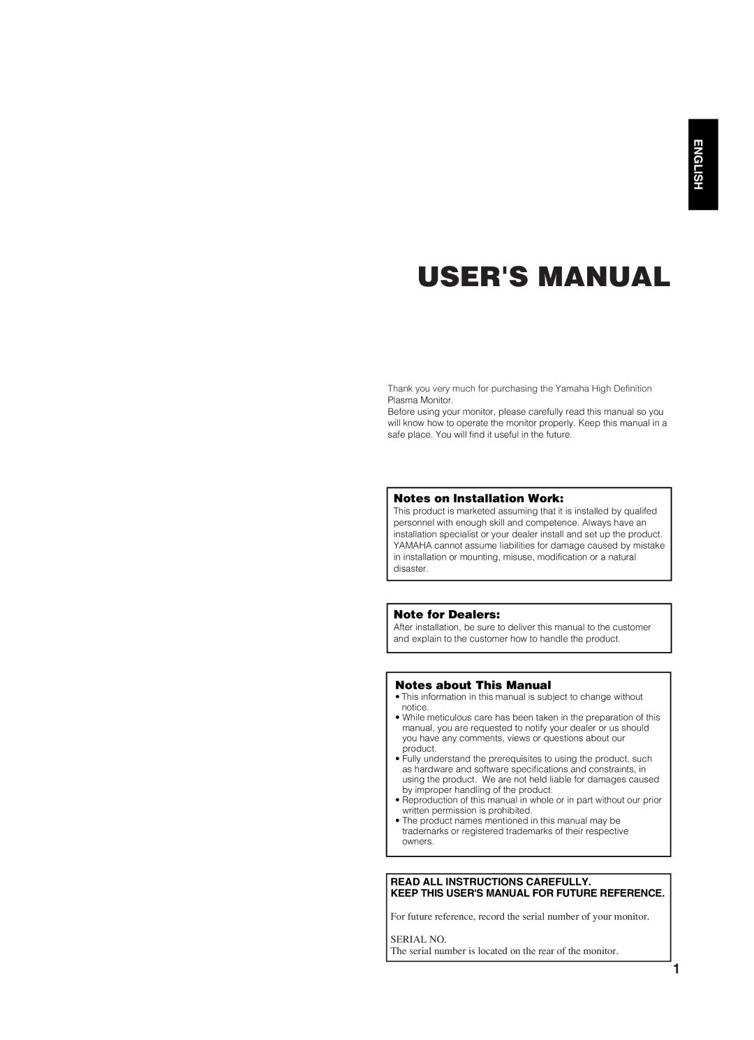 Yamaha PDM-4210E user manual English 