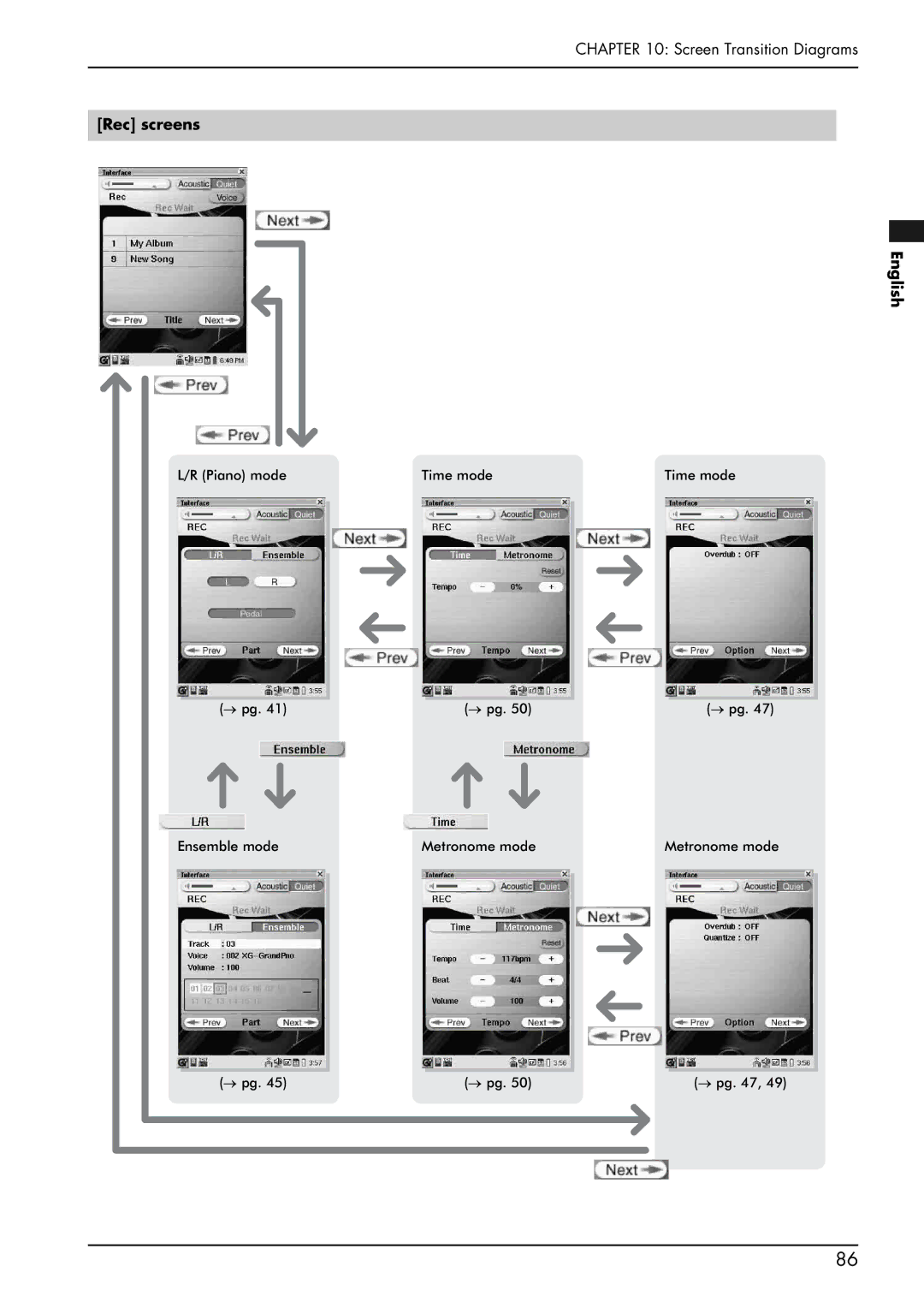 Yamaha piano manual Rec screens English 