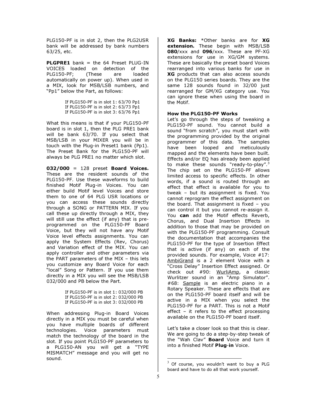 Yamaha manual How the PLG150-PF Works 