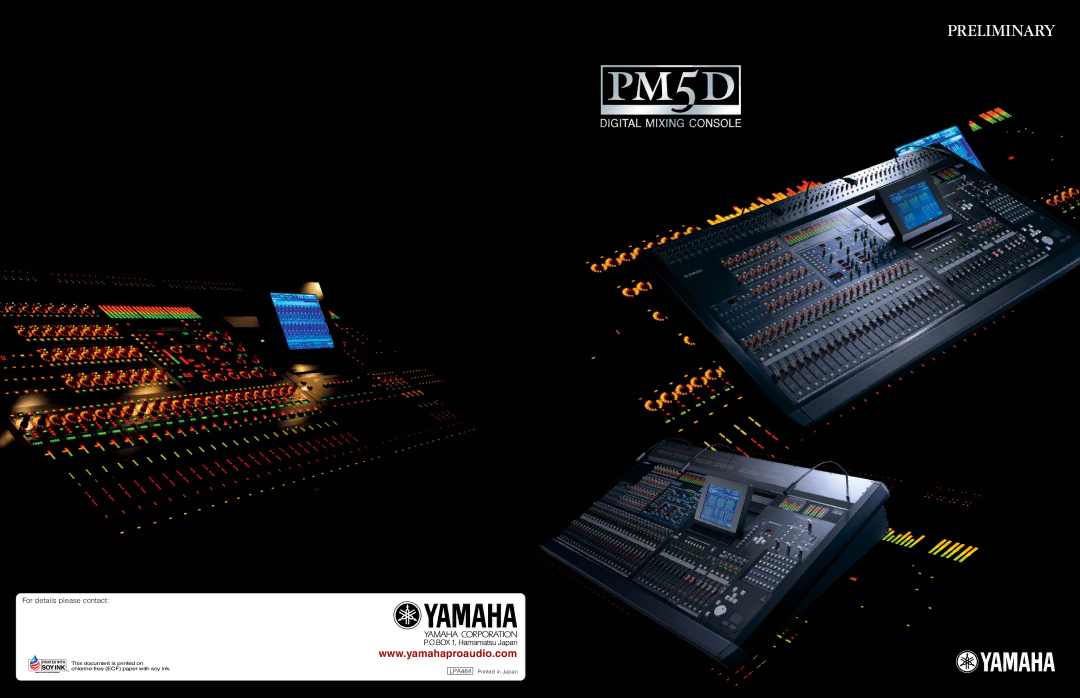 Yamaha Digital Mixing Console, PM5D manual Preliminary 