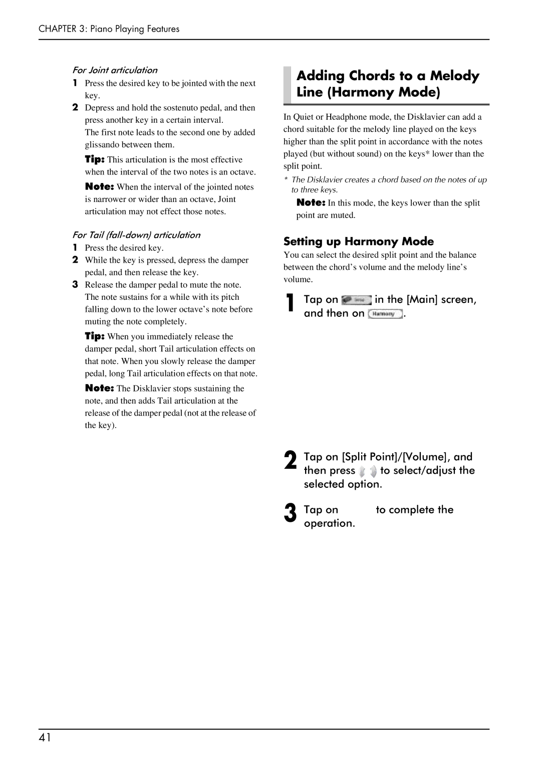 Yamaha PRO/Mark IV manual Adding Chords to a Melody Line Harmony Mode, Setting up Harmony Mode 