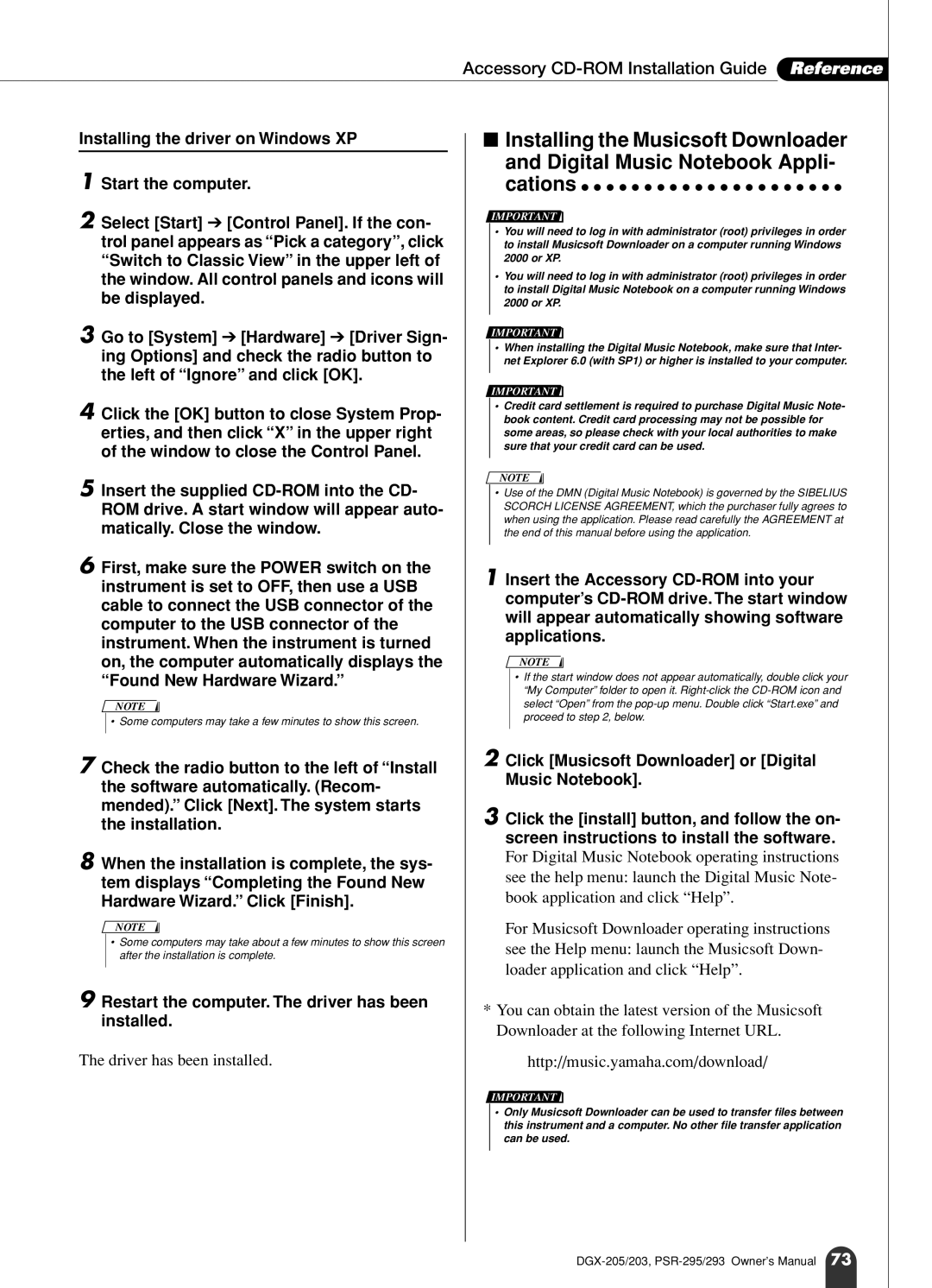 Yamaha PSR-295, PSR-293 owner manual Accessory CD-ROM Installation Guide Reference 