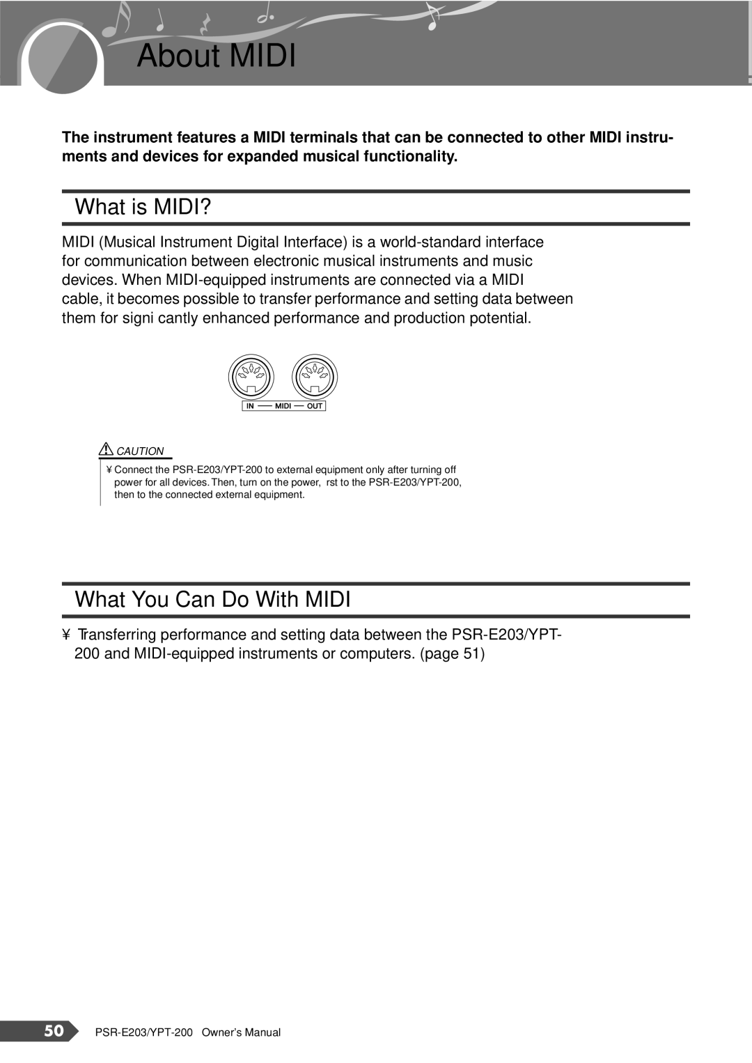 Yamaha PSR-E203, YPT-200 owner manual About Midi, What is MIDI?, What You Can Do With Midi 