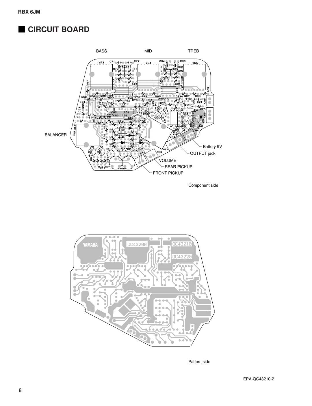 Yamaha RBX 6JM service manual Circuit Board 