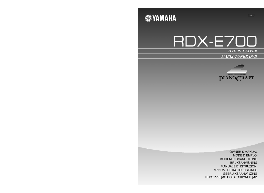 Yamaha RDX-E700 owner manual DVD Receiver AMPLI-TUNER DVD 