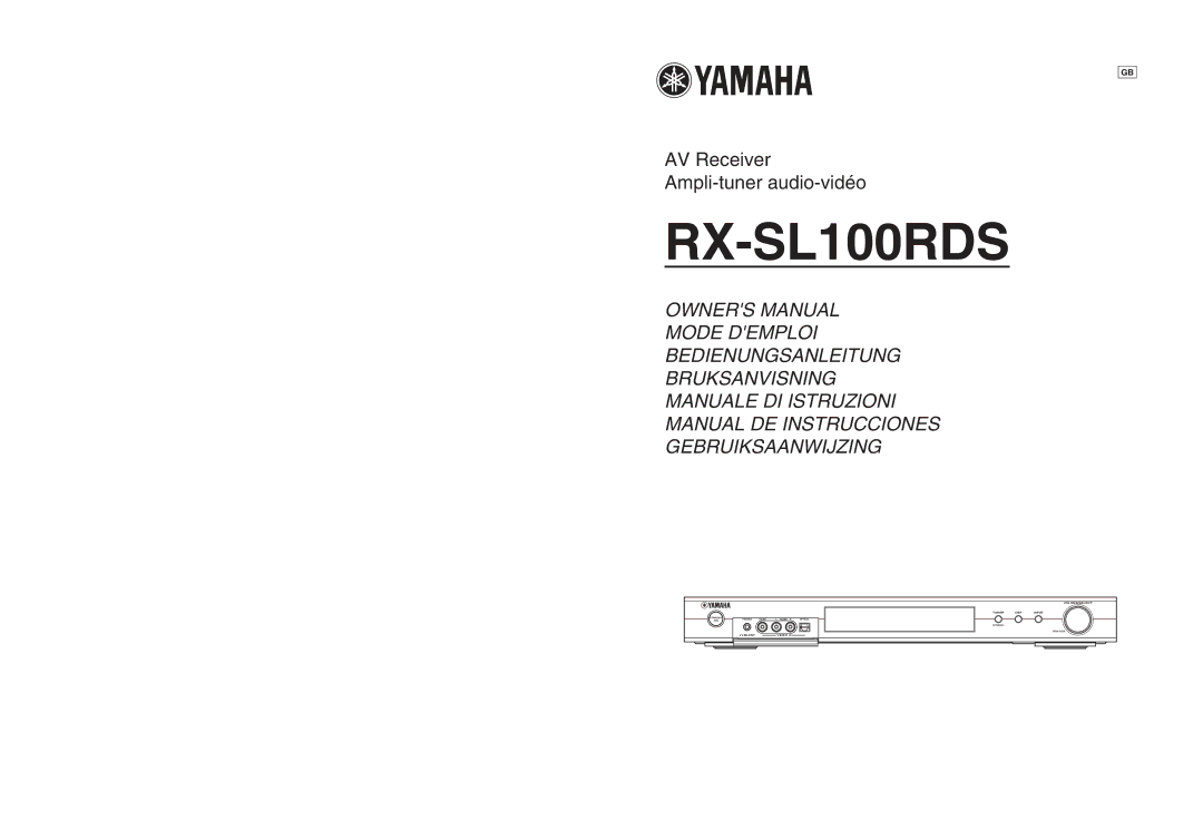 Yamaha RX-SL100RDS owner manual 