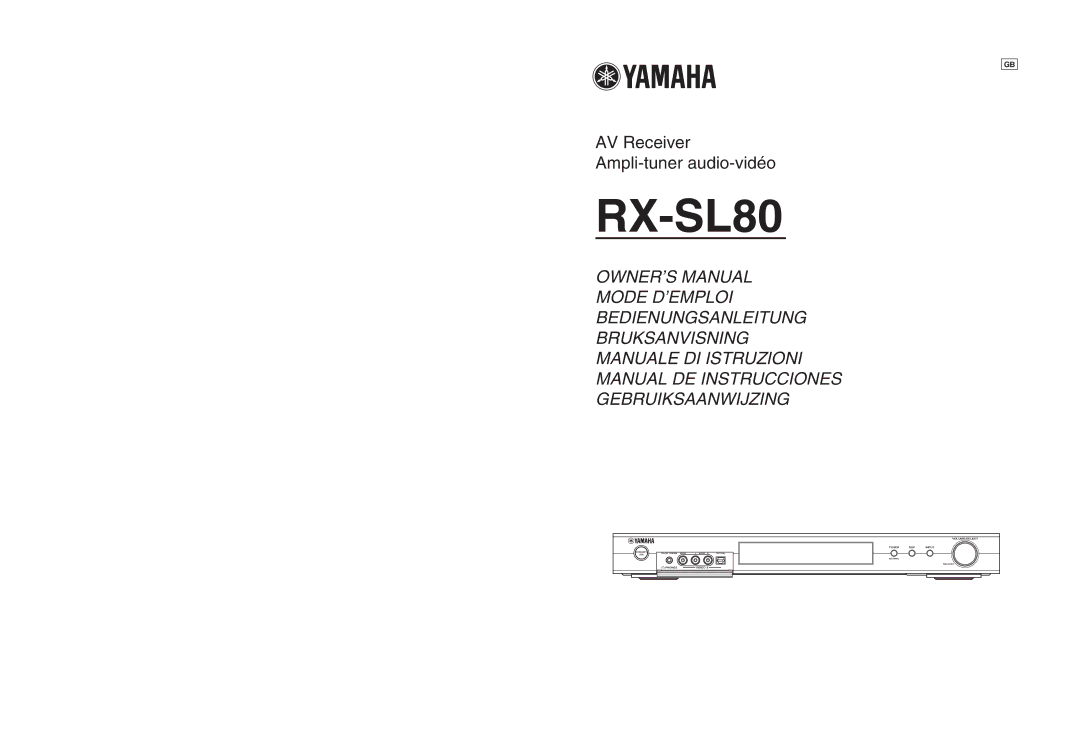 Yamaha RX-SL80 owner manual 