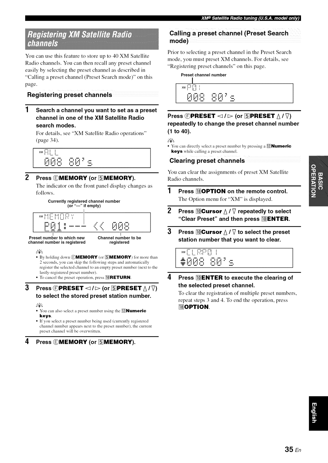 Yamaha RX-V1065 owner manual Calling a preset channel Preset Search mode, Repeatedly to change the preset channel number 