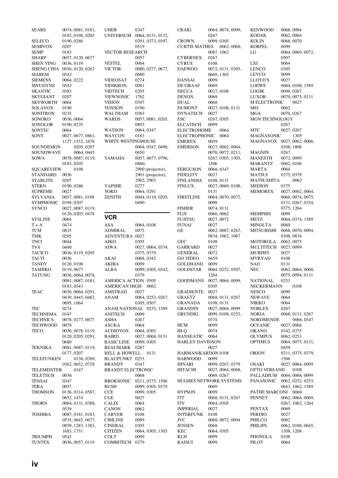 Yamaha RX-V1600 owner manual Vcr 