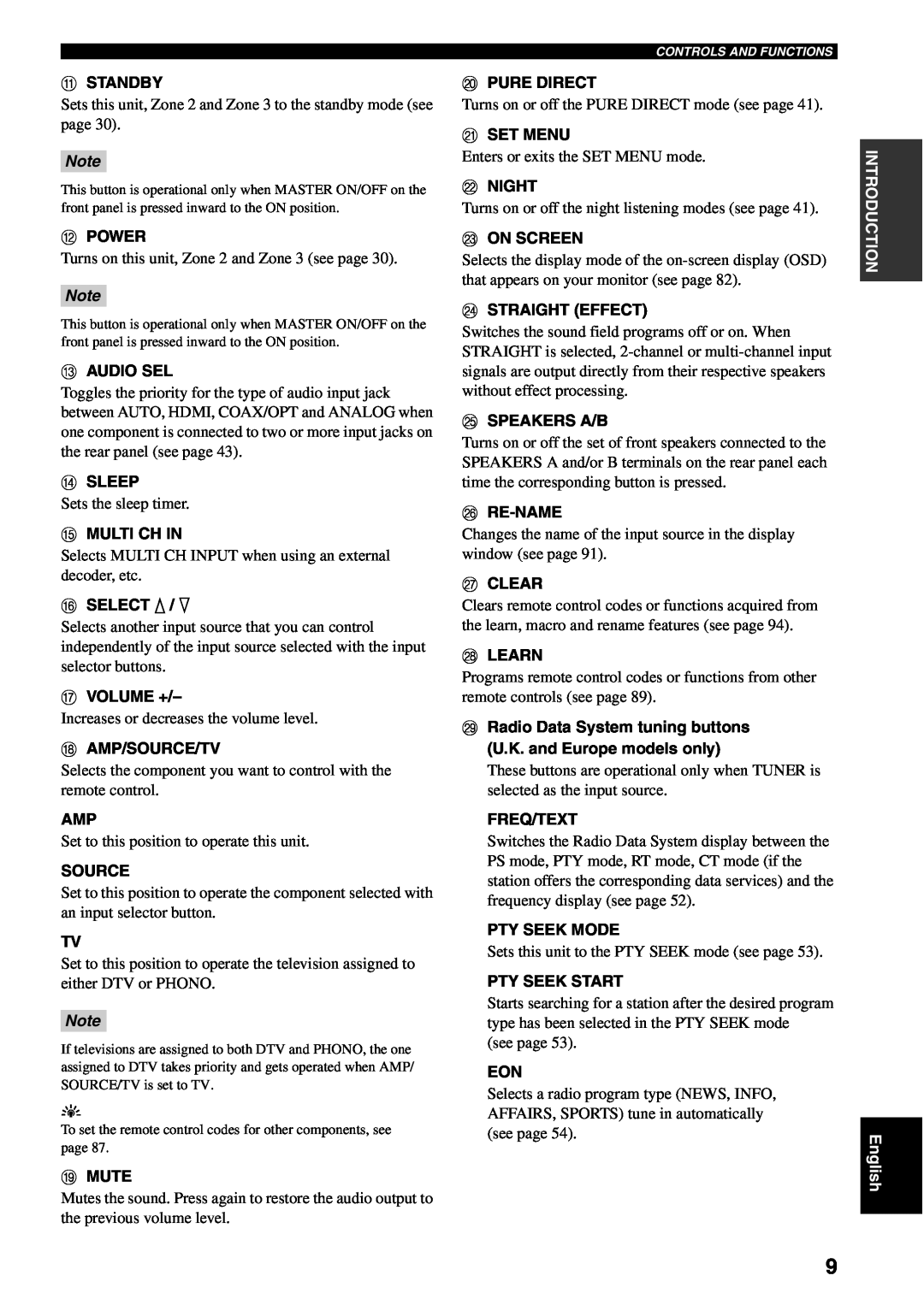 Yamaha RX-V1600 owner manual Astandby 