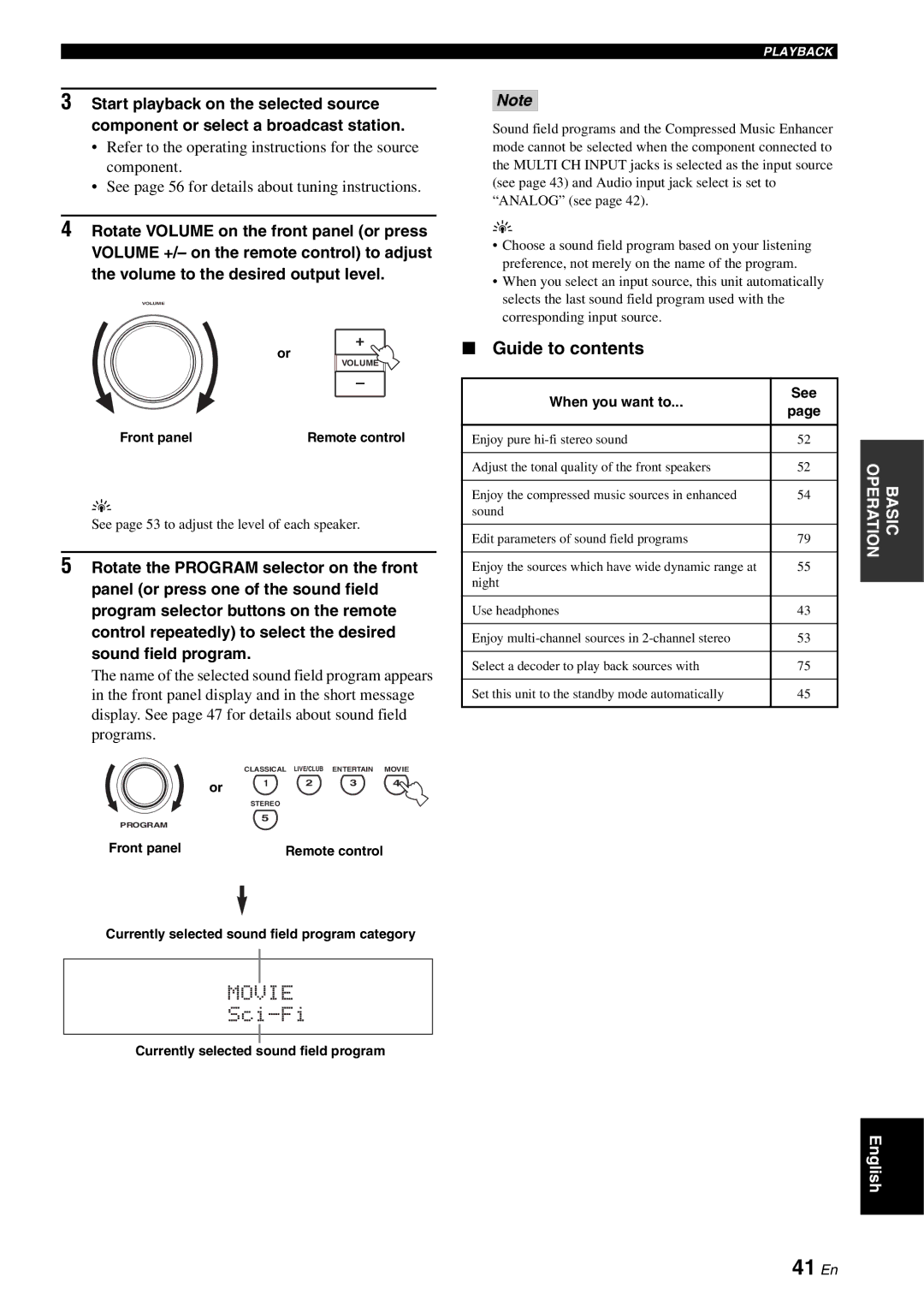 Yamaha RX-V2700 owner manual 41 En, Guide to contents 