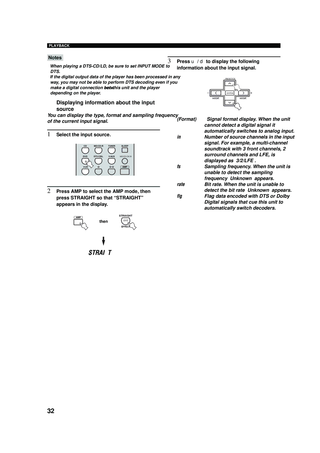 Yamaha RX-V457 owner manual Displaying information about the input source, Press u / d to display the following 