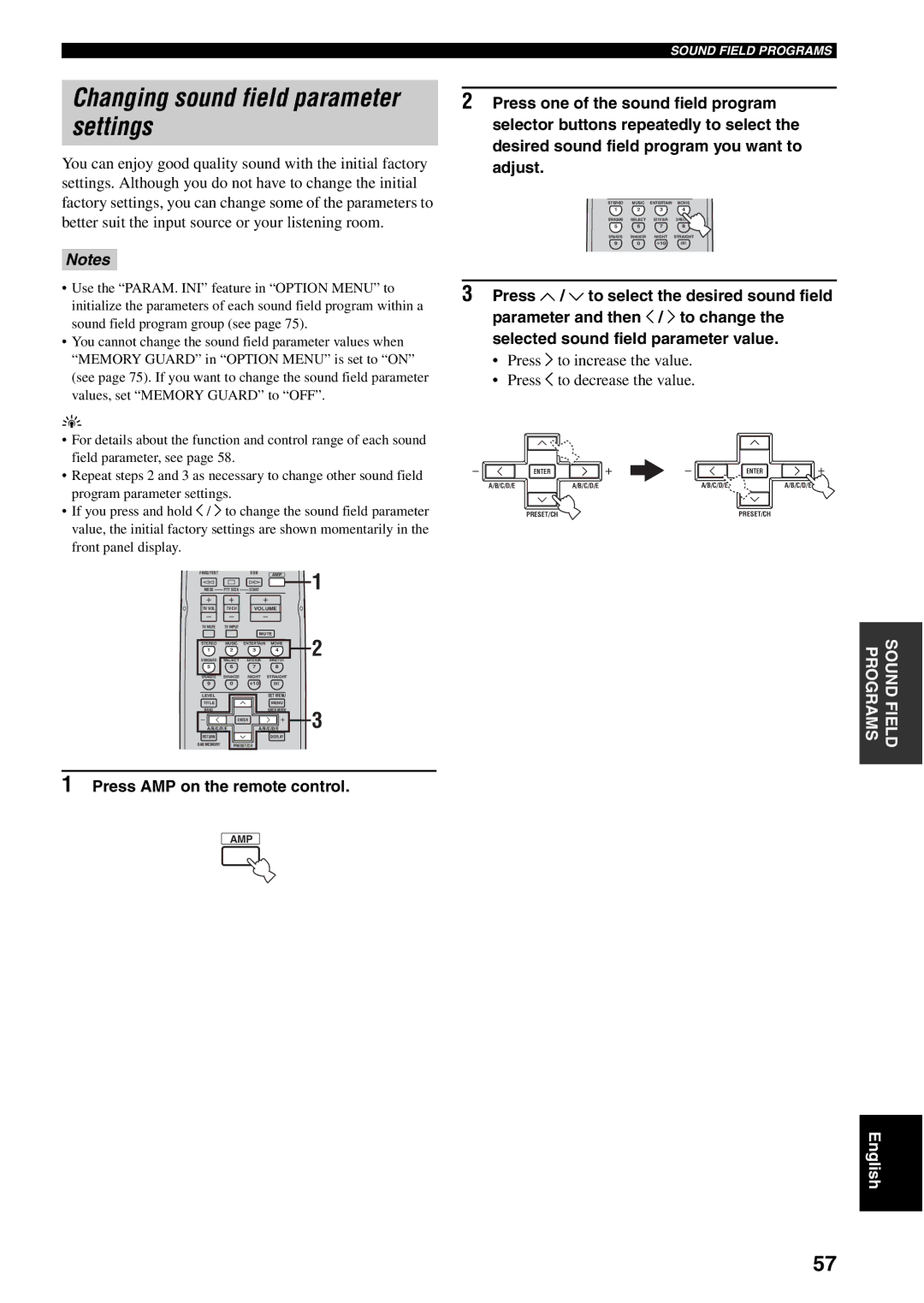 Yamaha RX-V459 owner manual Settings 