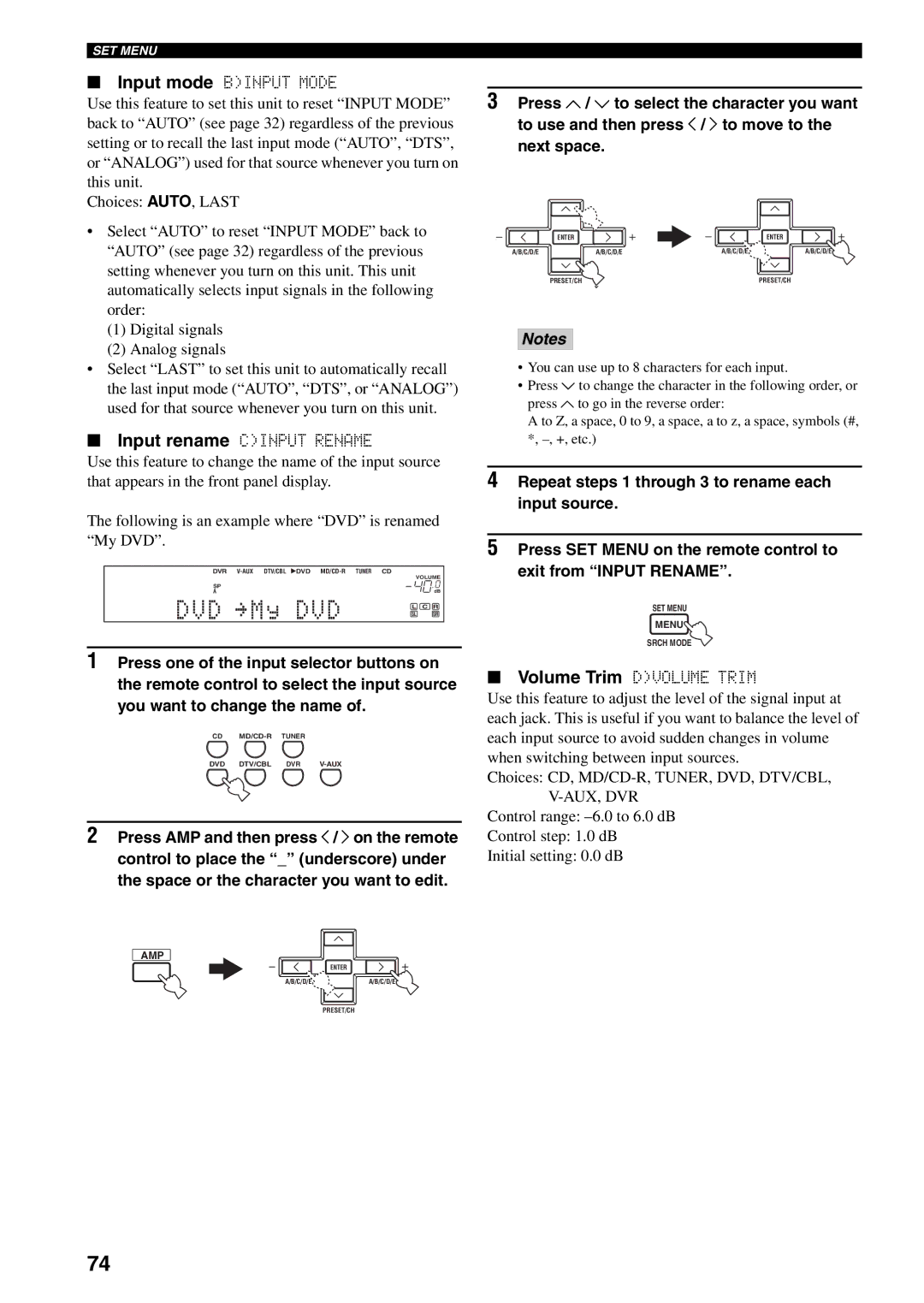 Yamaha RX-V459 owner manual DVD My DVD 