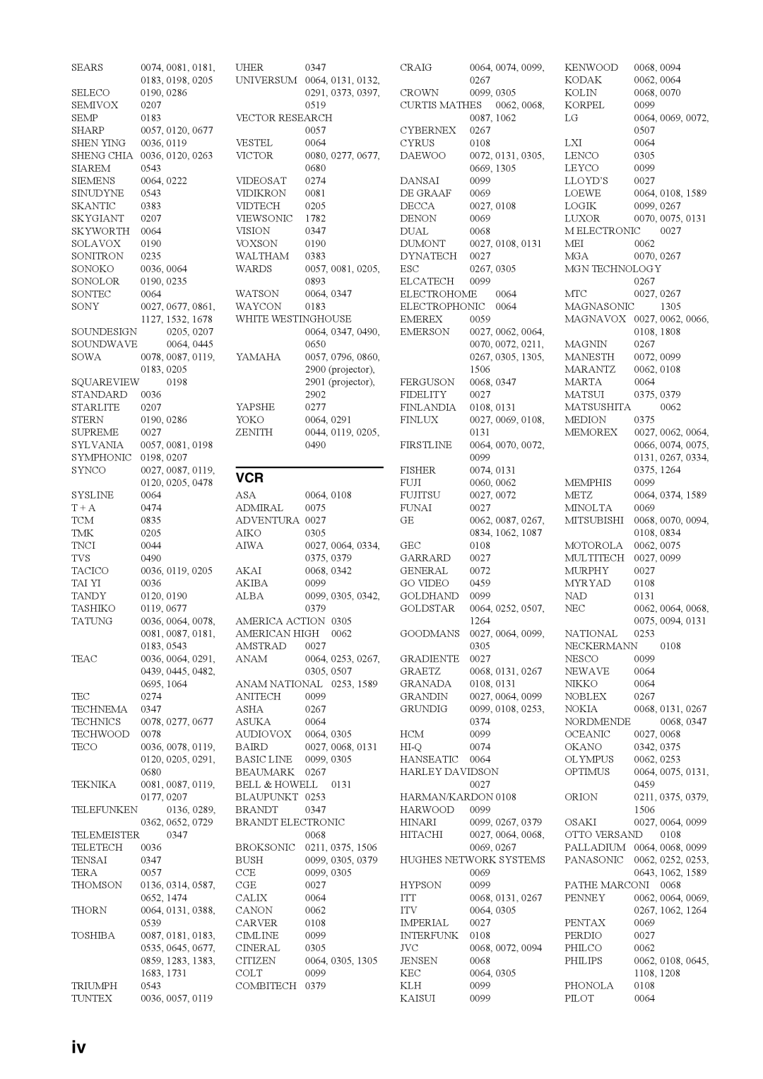 Yamaha RX-V4600 owner manual Vcr 