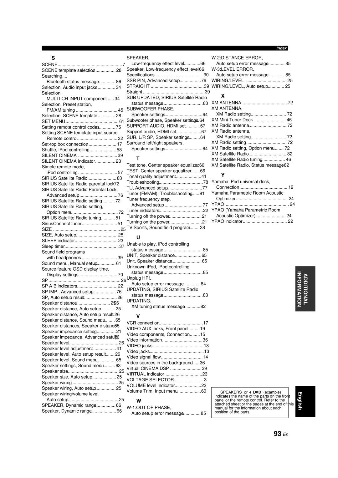 Yamaha RX-V463 owner manual 93 En, Selection, Preset station 