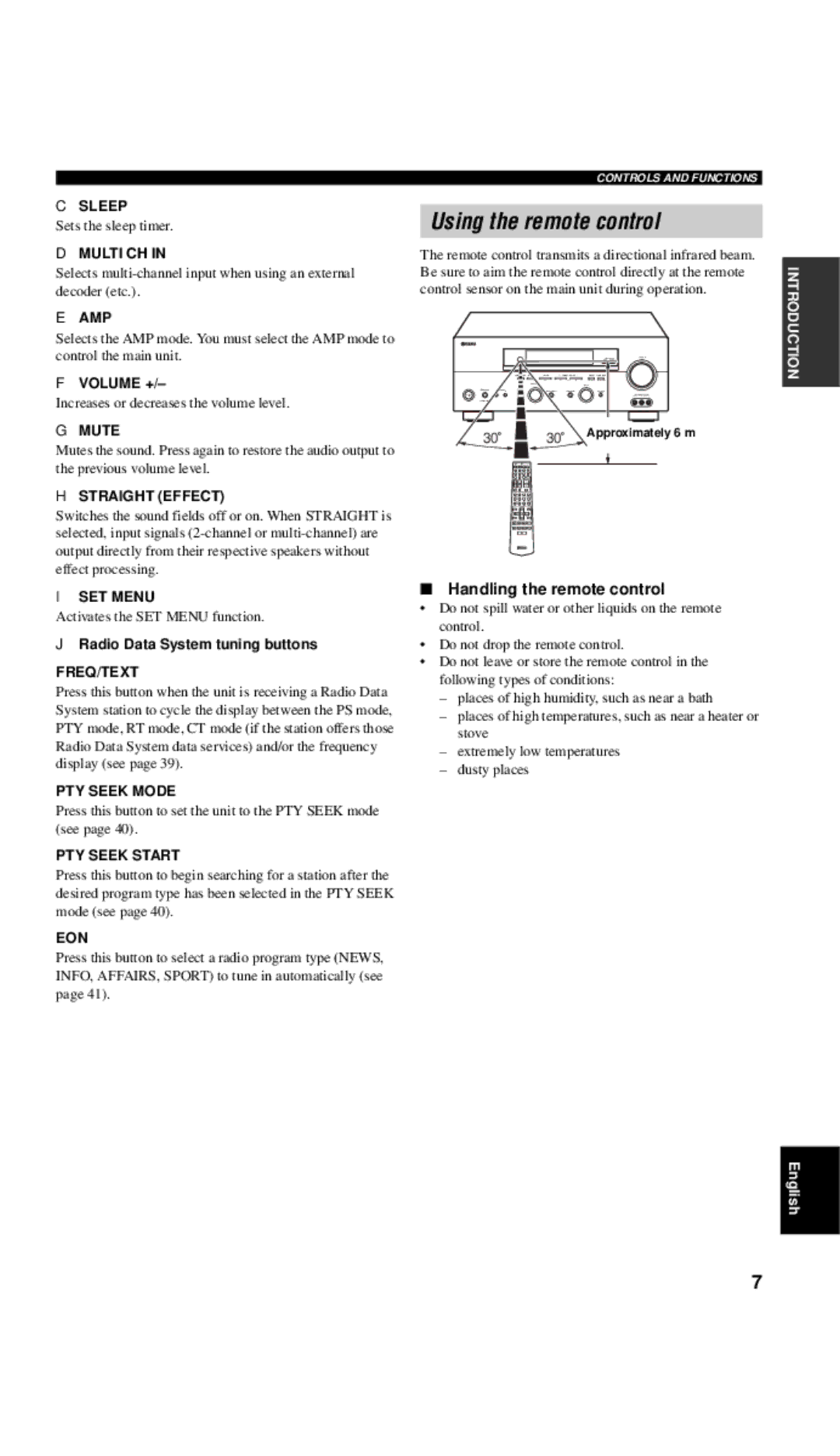 Yamaha RX-V557 owner manual Using the remote control 