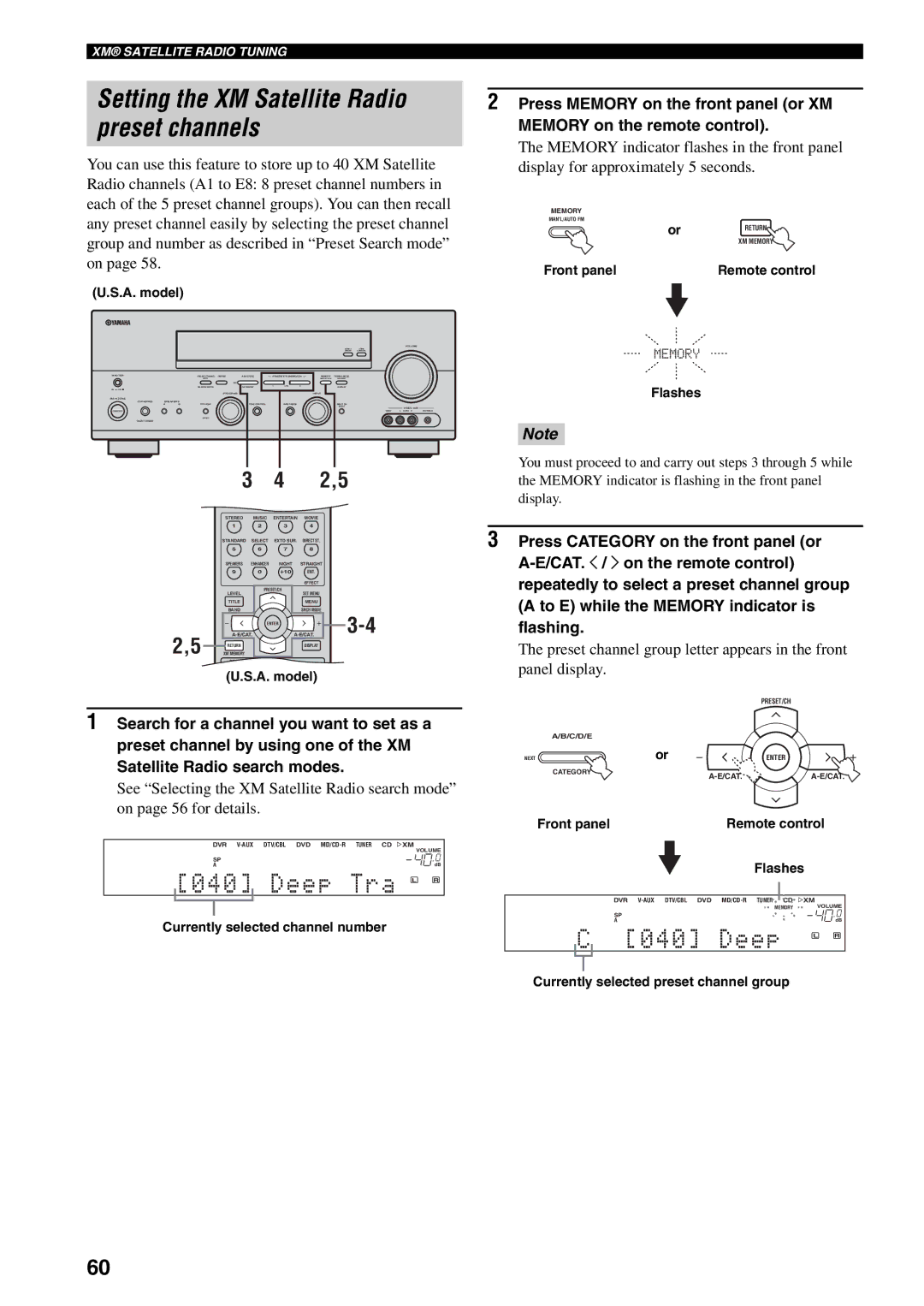 Yamaha RX-V559 owner manual Preset channels 