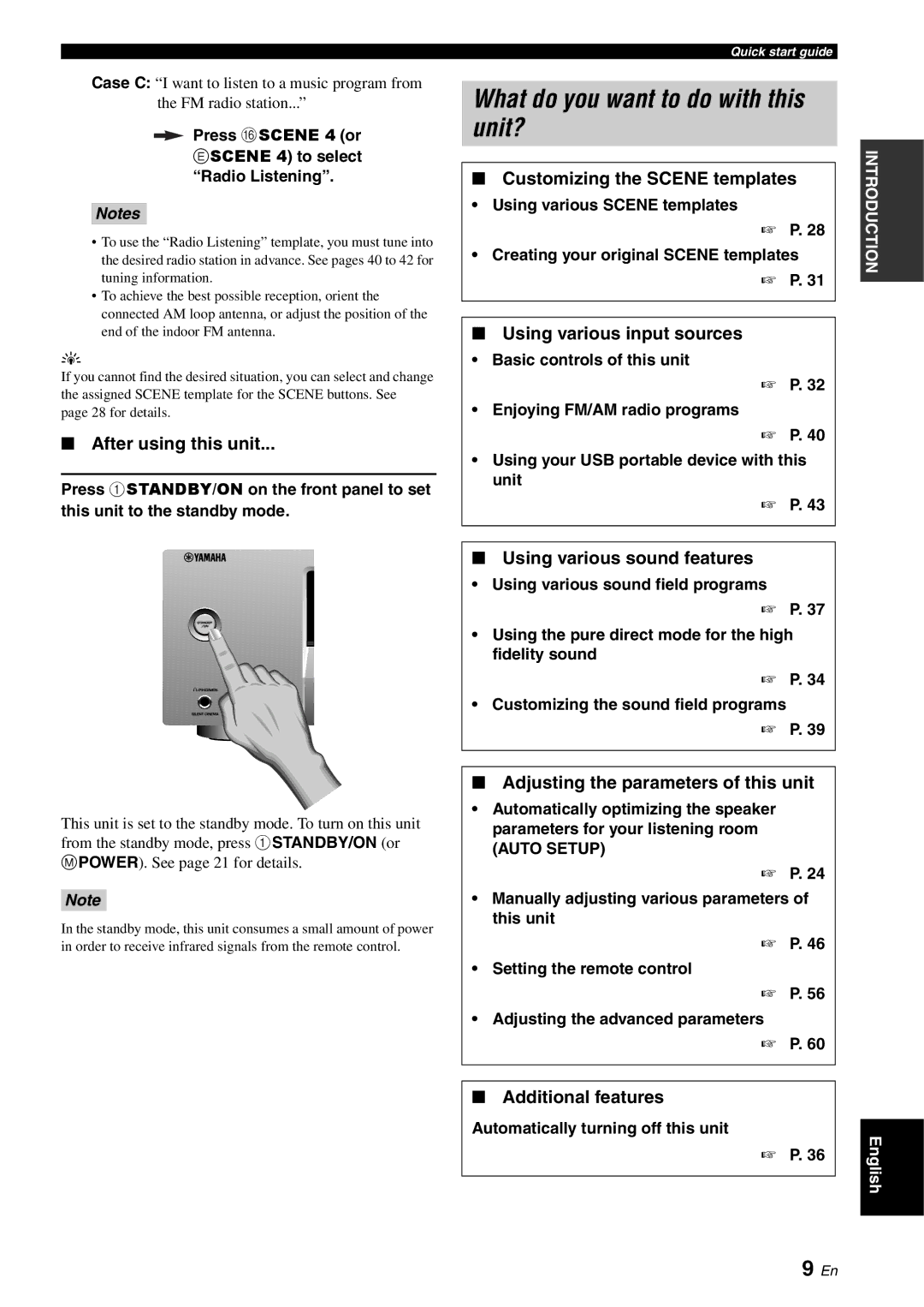 Yamaha RX-V561 owner manual What do you want to do with this unit? 