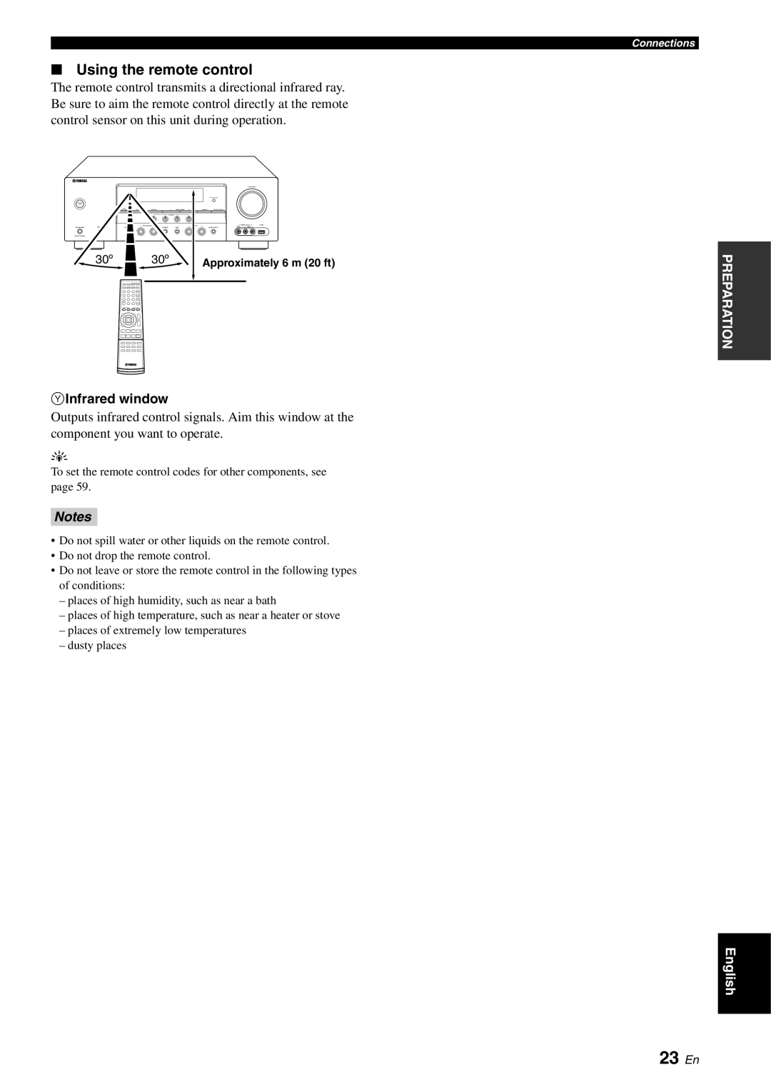 Yamaha RX-V561 owner manual 23 En, Using the remote control 