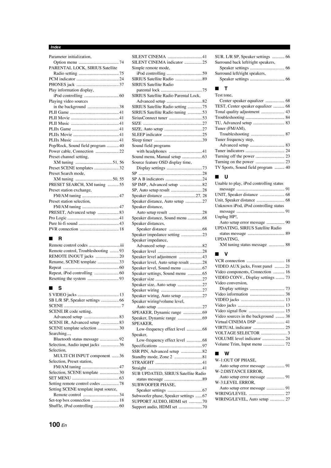 Yamaha RX-V563 owner manual 100 En, Playing video sources 