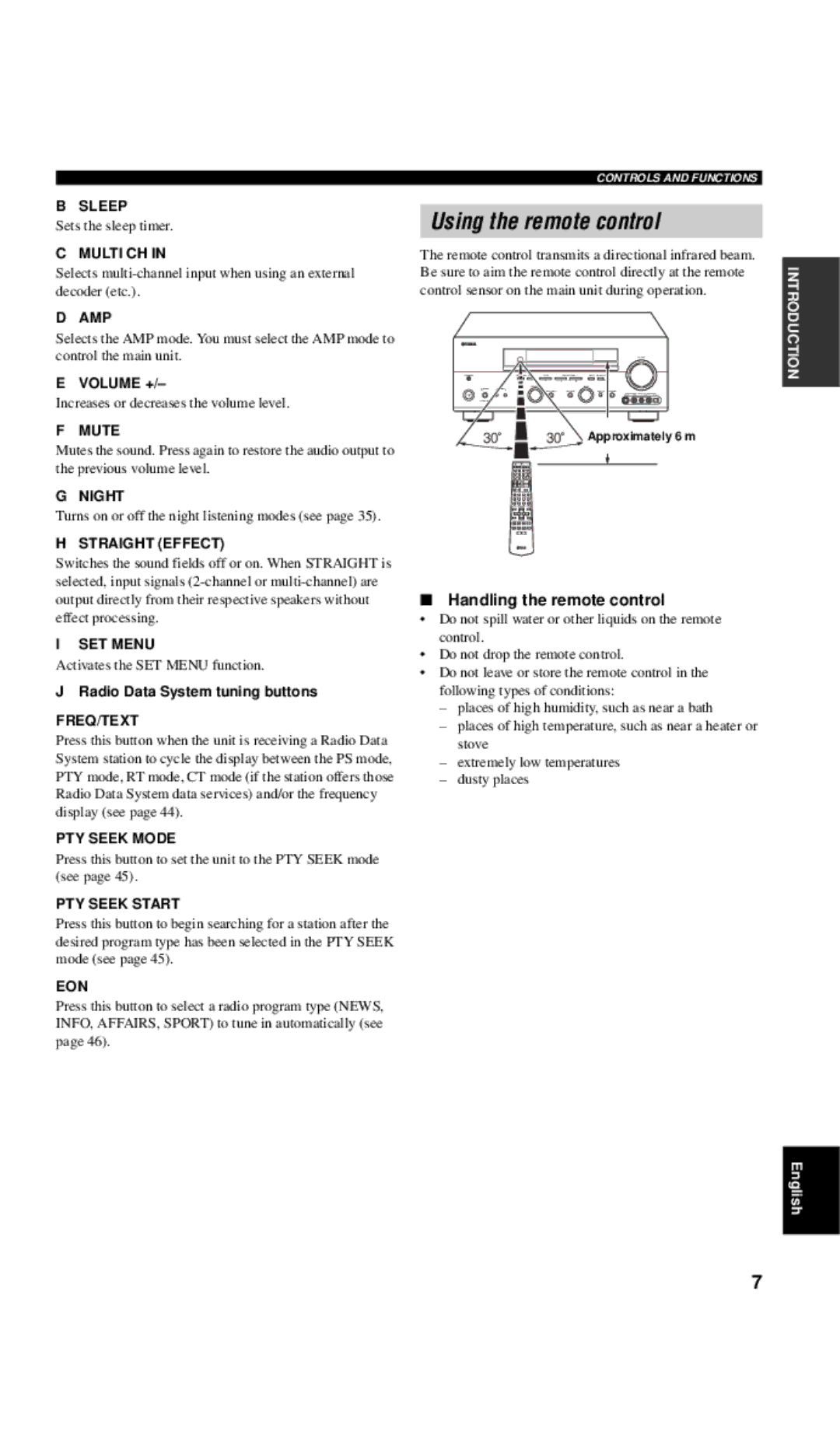 Yamaha RX-V657 owner manual Using the remote control 