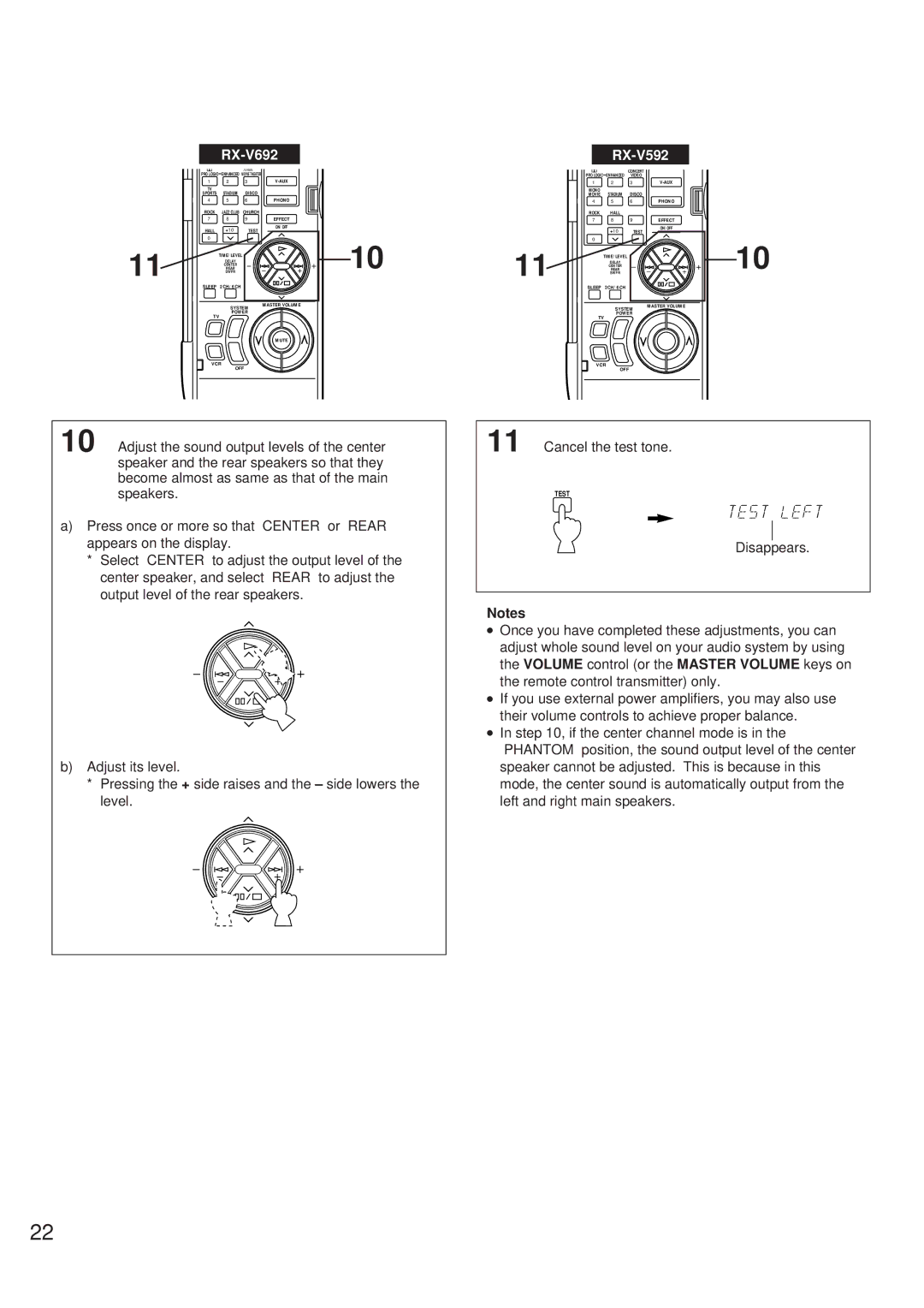 Yamaha RX-V692 RX-V592 owner manual Adjust its level 