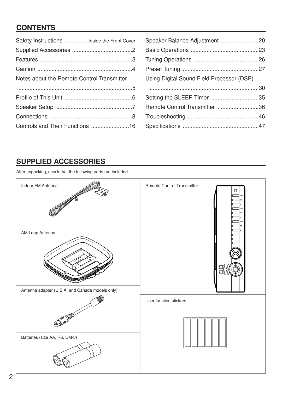 Yamaha RX-V692 RX-V592 owner manual Contents 