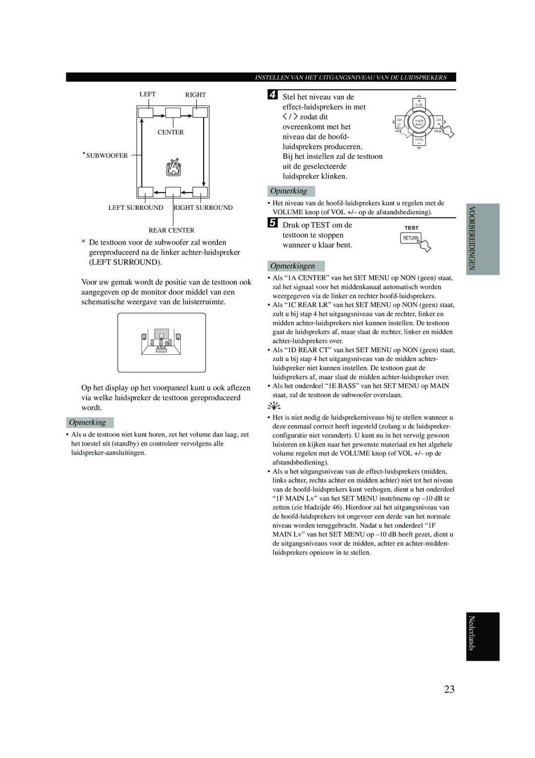 Yamaha RX-V730RDS owner manual Testtoon te stoppen, Wanneer u klaar bent 