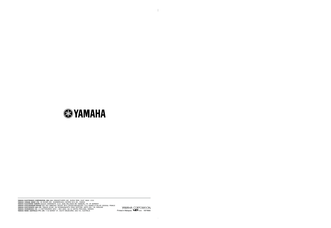 Yamaha RX-V730RDS owner manual V874800 